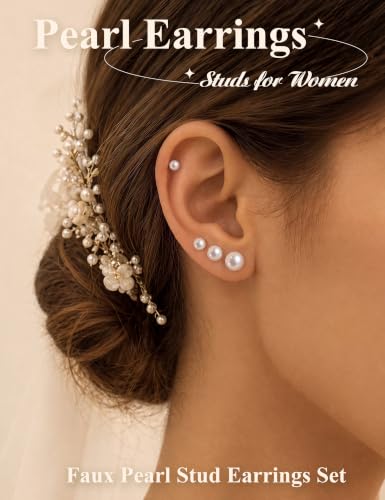 Boucles d'oreilles anti-allergic acier inoxydable perles synthétiques - 2
