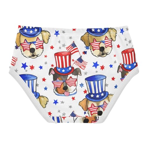 Cute Cartoon Dogs American Flag Toddler Girls Underwear 2t Cotton Girl Panties Cute Bright Kids Undies Briefs2