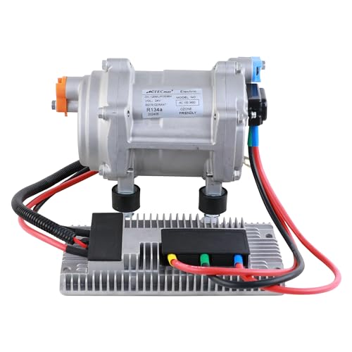 ACTECmax Universal AC Electric Compressor 20cc/r Air Conditioner Compressor for 24V Auto Compressor for R134a