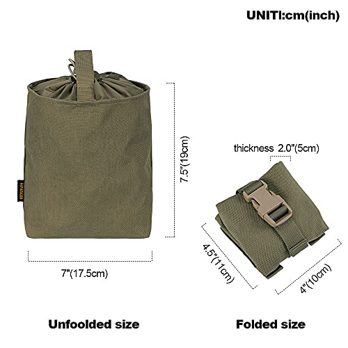 Excellent Elite Spanker Tactical Folding Dump Pouch Utility Tool Bag Military Molle Drawstring Ammo Magazine Pouch (Ranger Green) #TOP1