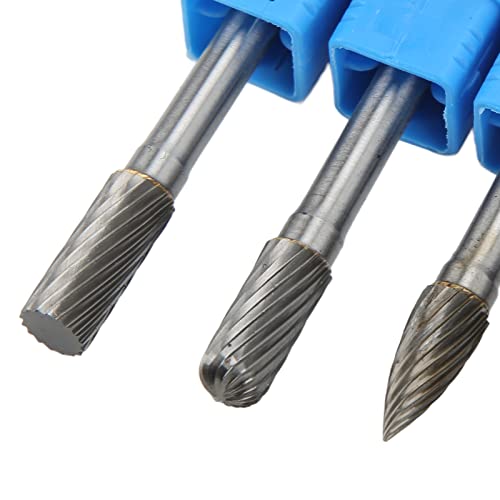 Set de 5 fresas rotativas de corte único de carburo de tungsteno miniatura 7