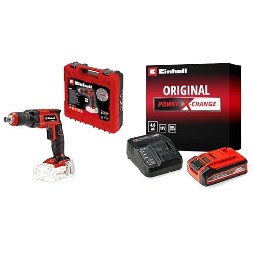 Einhell Akku-Trockenbauschrauber TE-DY 18 Li Power X-Change (Lithium-Ionen, 18 V, 4000 min-1, Tiefenanschlag, Dauerbetrieb, inkl. 4,0 Ah Akku und Ladegerät, Koffer)