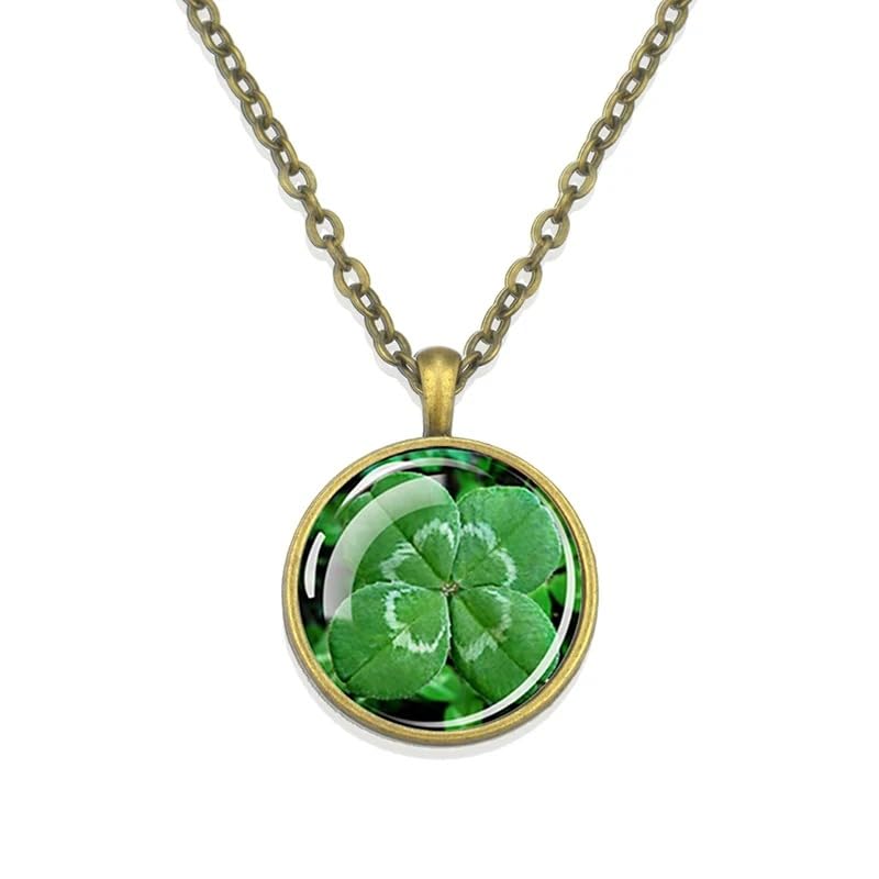 Colliers de Saint-Patrick en Argent 925 collier vert trèfle pour homme