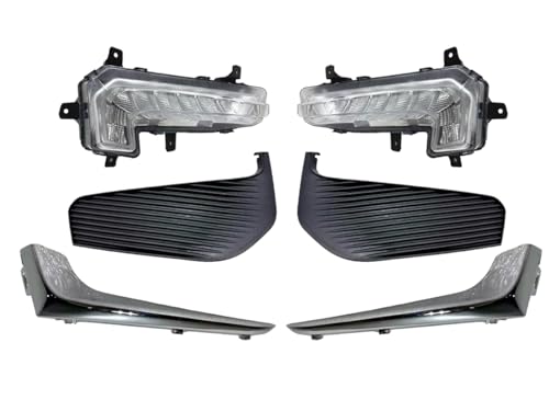 Texas E Parts 2016 2017 2018 Compatible With Chevrolet Malibu Front Bumper Daytime Running Light Lamp With Cover & Chrome Trim Left Driver & Right Passenger Set