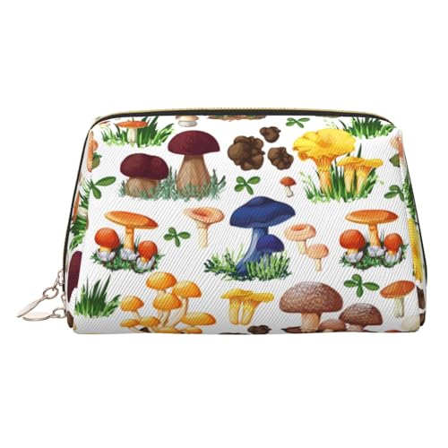 Neceser de maquillaje de hongos con pintura japonesa, con divisor, bolsa de aseo de viaje, bolsa de cosméticos portátil, Gold, One Size