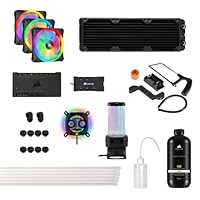 Corsair Hydro X Series iCUE XH305i RGB PRO Individuelles Kühlungs-Kit (Hardline-CPU-Kühlkreislauf, CPU-Wasserkühler, D5 Pumpen-Ausgleichsbehälter-Kombination, Radiator, 3 RGB-Lüfter) Schwarz