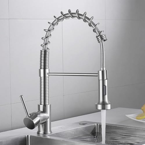 Robinet de cuisine noir pour évier moderne avec jet extractible rotatif