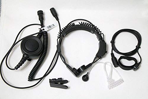 WishRing Military Throat Mic Headset Earpiece Waterproof Big PTT for Kenwood Radio 2