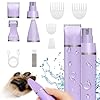 Dog Grooming Clippers Kit Electric Rechargeable Cat Trimmer Tools Cordless Quiet Pet Nail Paw Grinder 4 in 1 Multifunctional Low Noise Shaver Razor for feet Face Ears Toenail Eye