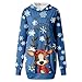Kleid Weihnachten Damen Elegant, Kapuzenpullover Damen Lang Mit Taschen, Hoodie Kleid Damen Weihnachts Sweatshirt Kleid Damen Mit Christmas Klassiker Bedruckt Winter Warm Weihnachten Damen Bekleidung