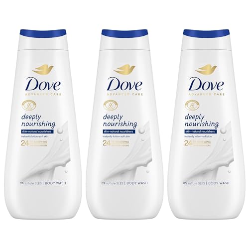 Dove Advanced Care Sulphate Free Body Wash for Women Made with Skin-Natural Nourishers and Micromoisture Provides 24 Hours Renewing Lotion-Soft Softer Skin, 400ml Pack of 3