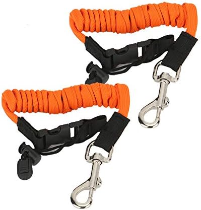 Kayak Paddle Leash 2 Packs, Kayak Lanyard Canoe Rod Leash Boat Oar Leash Straps, Adjustable Bungee Leash Stretches to 50 inches