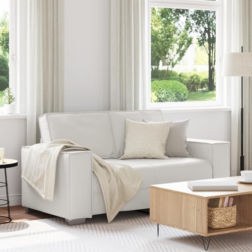 HOMEELIKE Sofa 2-Sitzer in Weiss, 120 cm Kunstleder: Bequem, Einfach zu Reinigen und Ideal Fuer Kleine Raeume HOMEELIKE Sofa 2-Sitzer in Weiss, 120 cm Kunstleder: Bequem, Einfach zu Reinigen und Ideal Fuer Kleine Raeume