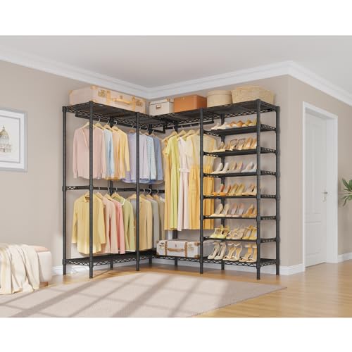 Image of VIPEK S4 Clothes Rack with Shoe Shelves for Bedroom /Walk-In Closet, Black