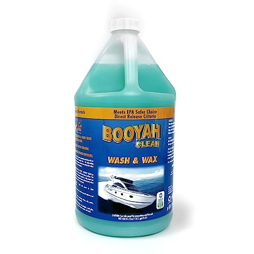 Booyah Clean Boat Wash & Wax – Award-Winning One-Step Cleaner and Protector Fortified with Carnauba Wax, Reduces Salt and Hard Water Deposits – Meets EPA Safer Choice Direct Release Criteria Booyah Clean Boat Wash & Wax – Award-Winning One-Step Cleaner and Protector Fortified with Carnauba Wax, Reduces Salt and Hard Water Deposits – Meets EPA Safer Choice Direct Release Criteria