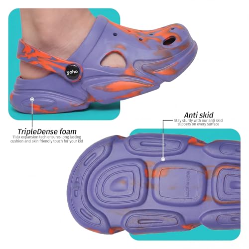 Image of YOHO Splash Multi Color Clogs for Kids, Boys & Girls | Waterproof Monsoon Footwear & Rainy Sandals | Adjustable Strap