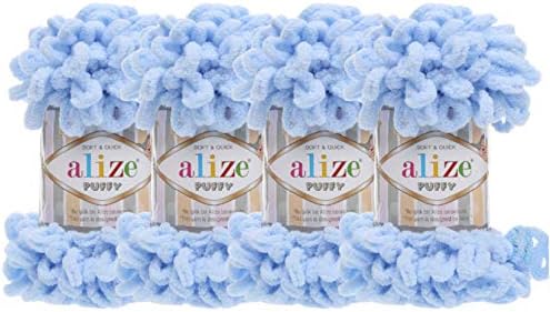 Alize Puffy Color Baby Deken Garen Veel 4skn 400gr 39,3 yds 100% Micropolyester Zacht Garen Hand Breien Garen (5863