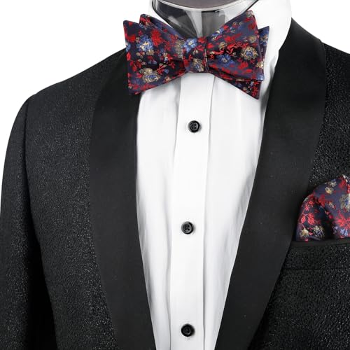 Image of Alizeal Mens 2pcs Floral Pattern Bow Tie Set