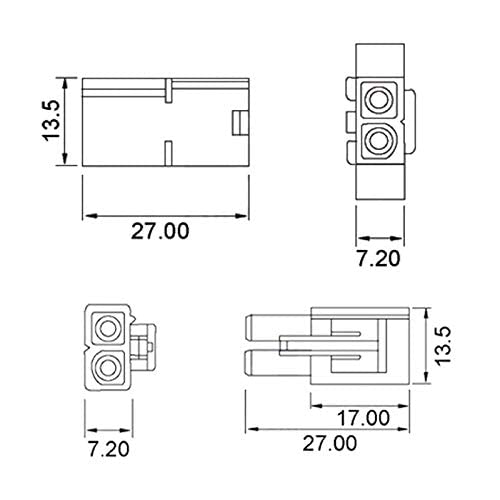 2 Paar (4 Stück) Premium Nylon Japan 13,5mm Steckverbinder Stecker Male Female Buchse inkl. 30cm 16AWG Kabel für Lipo Akku Adapterkabel Kupplung kompatibel zu Tamiya RC LED Lipo Akku Modellbau