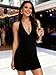 ASKHOPE Halter Dresses for Women 2025 Summer Backless A-line Mini Dress Deep V Neck Party Club Going Out Short Dress Black M