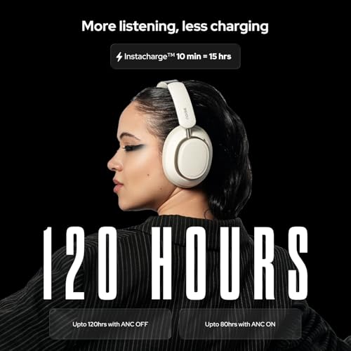 Image of Noise Airwave Max 6 Wireless Bluetooth Headphones (2026 Launch), Hi-Res LDAC Audio, Adaptive ANC 45dB, 120H Battery, Low Latency 80ms, Deep Bass, Over-Ear Noise Cancelling Headphones (Cobalt Blue)