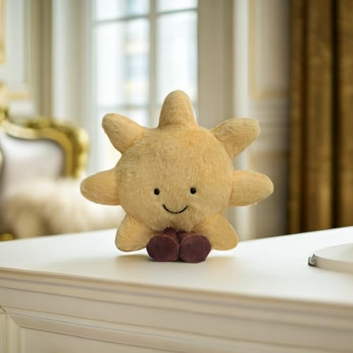 Generic New Sun Plush Moon Plush Toy,Soft Bedside Sofa Pillows Stuffed Animal Plushie Doll Toys Room Decoration Gift for Kids Children (Sun), Yellow - Image 5