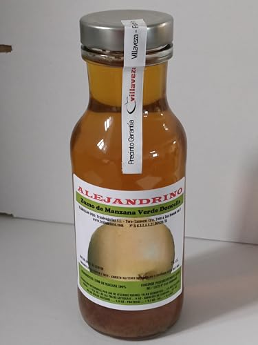 ALEJANDRINO Zumo Natural Manzana Verde Doncella 750 cl cien por cien exprimida; Sin aditivos añadidos; sin agua añadida; sin azucares añadidos; apto para veganos y sin gluten.3 botellas 75 cl
