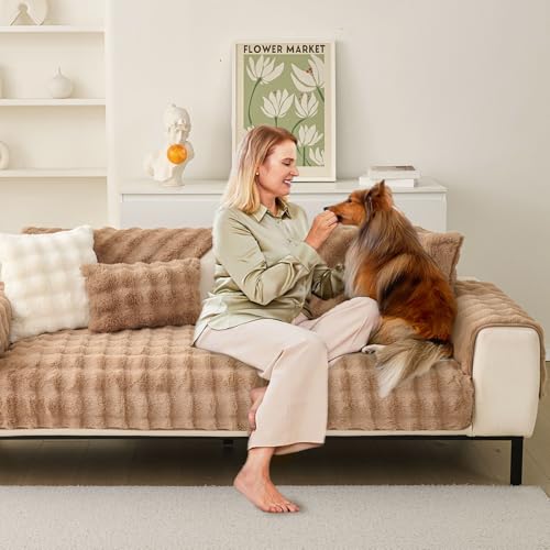 BXAEYIPOR Couch Überzug,Sofa Überzug,Sofa-Schutzhülle mit Rutschfester Unterlage,Neue Universelle rutschfeste Solide Strukturierte Sofa… – Ansicht 2