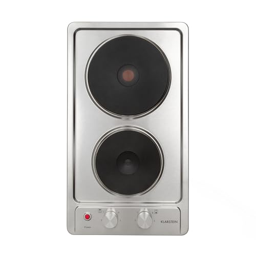 KLARSTEIN Appetito Domino - plaque de cuisson encastrable, 2 plaques, 3000 W, témoin de chaleur résiduelle, boutons rotatifs, 6 niveaux de puissance, haut:Ø...