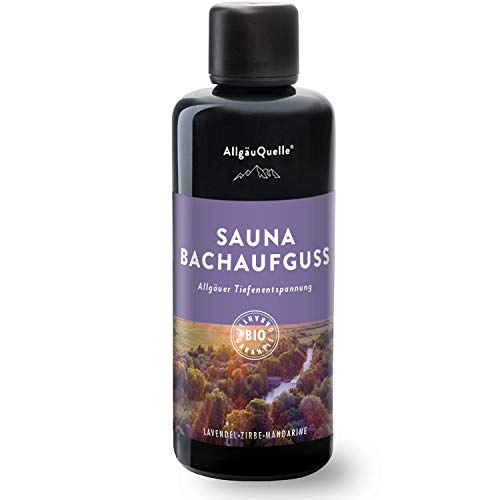 Saunaaufguss mit 100% BIO-Öle Tiefenentspannung Lavendel Zeder Mandarine (100ml). Natürlicher Sauna-aufguss m. ätherische Sauna-Öle im Aufguss-Mittel. Saunaöl natrurrein und biologisch