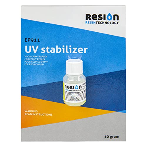 Estabilizador UV de resina epoxi/Evita la decoloración | 10g | Sin olor, para todas las resinas epoxi.