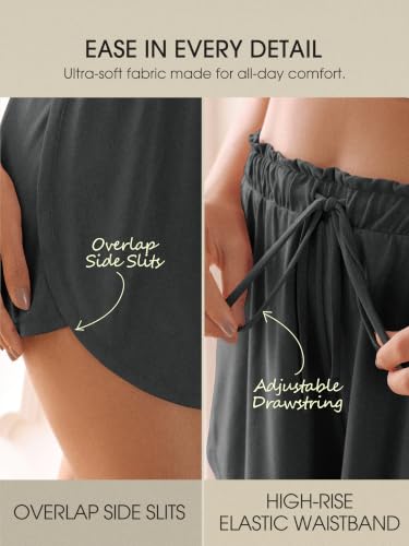 Image of ODODOS Modal Soft Lounge Shorts for Women Drawstring High Waist Casual Sleepwear Lightweight Cozy Pajama Bottom