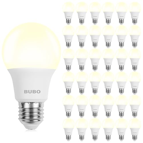 Image of BUBO 36 Pack A19 LED Light Bulbs, 60 Watt Equivalent LED Bulbs, Natural White 3500K, 800 Lumens, E26 Standard Base, Non-Dimmable, 8W Natural White LED Bulbs for Bedroom Living Room Home Office