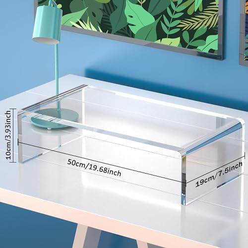 Support de moniteur en acrylique guofa, table de bureau transparente de 50x19x10 cm - 3