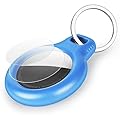 AXFEE Airtags Portachiavi in Plastica, Porta Air Tag per GSP Apple, Airtag Cover per Chiavi Zaini e Animale, Portatile, Anti-graffio, Mantiene un Segnale Forte- Nero/Blu/Bianco/Rosa Rossa/Lago Blu