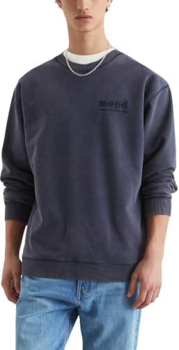 Marc O'Polo Denim Herren Sweatshirt aus Bio-Baumwolle Relaxed Fit, Blau (True Navy), S