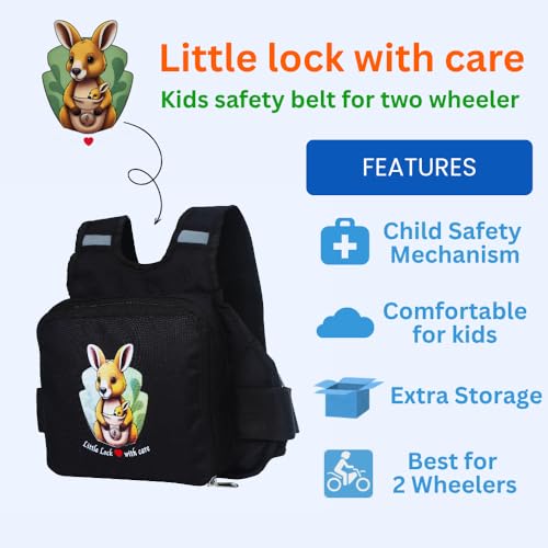 Image of Little Lock Kids Bike Safety Belt - Secure, Comfy & Easy-to-Use Harness for Two-Wheelers | Perfect for Bikes & Scooters | Ride Safe with Confidence! inch