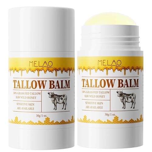 BAISEN DIARY Tallow Balm Stick - Multi-Purpose Moisture Stick for Face & Body, Tallow and Honey Balm for Dry Skin, Lips & Cuticles, Soothing & Hydrating, Beef Tallow Moisturizer