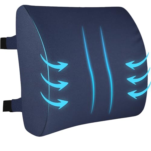 HomDSim Cojín lumbar de espuma viscoelástica, almohada de apoyo para la espalda baja, corrección de postura, asiento de coche, silla de oficina en casa