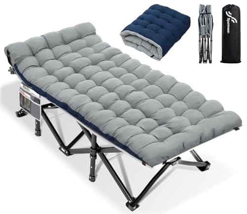 Sportneer Feldbett mit Matratze, Klappbett Breite 81cm Tragfähigkeit 204KG Gästebett Campingbett Feldbett Mit Aufbewahrungstasche für Erwachsene Outdoor Indoor Garten Camping Reisen