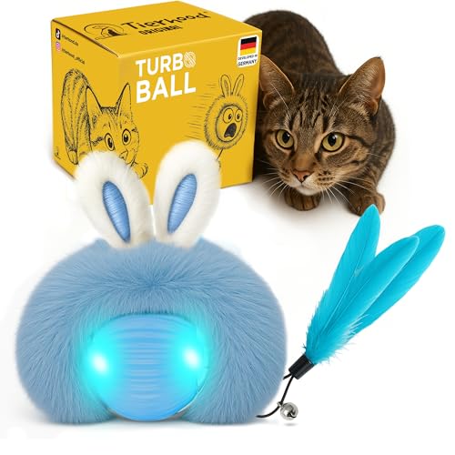 Tierhood TurboBall - Giocattolo Elettrico e Interattivo per Gatti - Palla Auto-Occupazione e Intelligenza