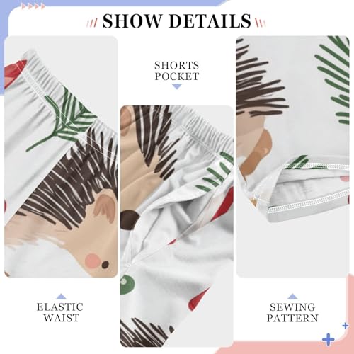 ZZXXB Hedgehog Candy Cane Boys Long Pants Soft Trousers Elastic Waist Kids Lounge Bottoms with Pockets S-XL4