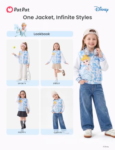 Image of Disney Girl & Boy Varsity Bomber Jacket Fall Sweatshirt Toddler to Big Kid