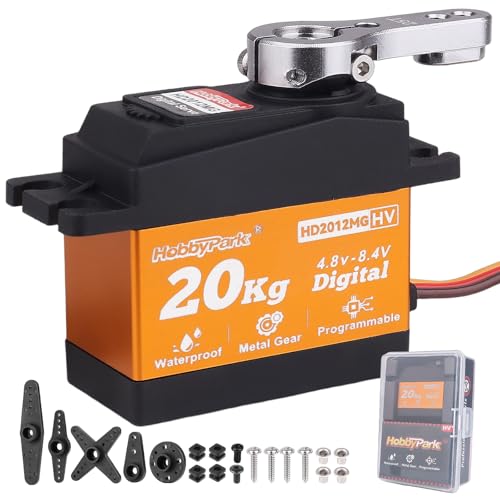 HobbyPark Waterproof Servo 20KG Servo Motor High Torque RC Servo Metal Gear Digital Servo with 25T...