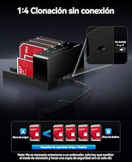 ORICO USB 3.0 Hard Disk Docking Station con Funzione Clone Offline, 5-slot Case HDD SATA da 3,5 Pollici Espansione di Memoria Esterna fino a 90 TB Compatibile con Windows, Mac OS (6558US3-C)