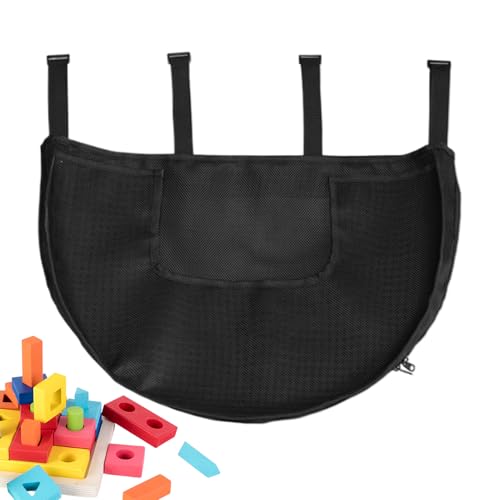 Organizador de juguetes de baño de malla, organizador de bolsas de malla, gran apertura, ganchos adhesivos, red de baño con bolsillos laterales para juguetes de bañera