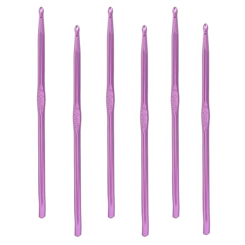 suiwotin 6pcs 5mm Crochet Hook, US Size H (Size 8) Crochet Hook Set, Aluminum Knitting Needles for Yarn DIY Crafts Projects
