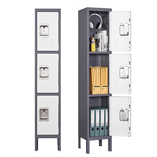 Schließfachschrank Mehrzweckschrank Spind Stahlschrank Umkleideschrank Metallschrank Lockers Fächerschrank Wertfachschrank Lagerschrank Garderobenschrank Stahlblech Pulverbeschichtung 168x30.5x30.5cm