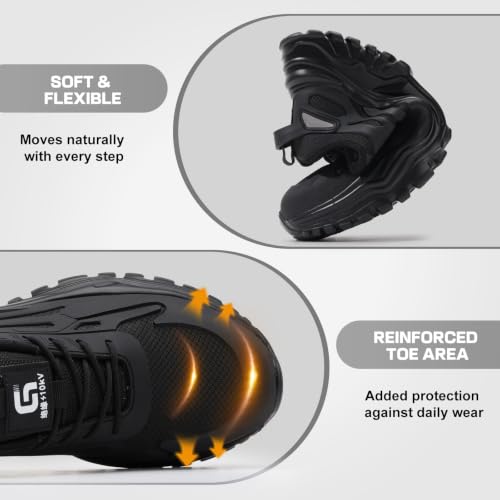 Image of Steel Toe Shoes for Men, Lightweight Safety Work Shoes
