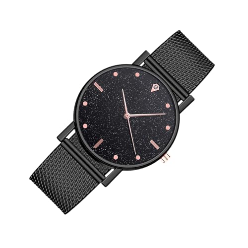 Relojes de moda para mujer, reloj impermeable, correa de malla con purpurina, reloj casual, reloj ligero de acero inoxidable para el lugar de trabajo, viajes, viajes, negocios, exámenes, novia